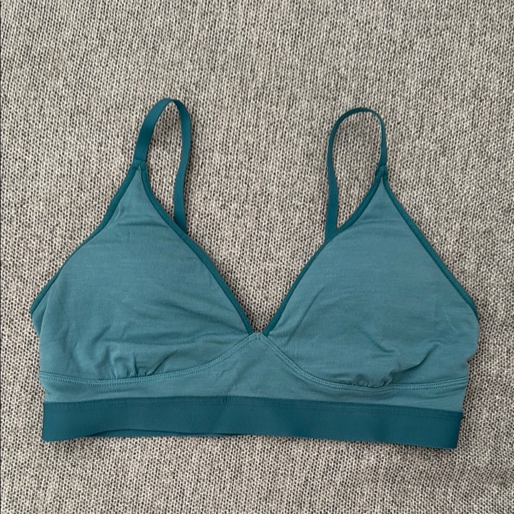 Teal Bralette rei merino wool sports bra